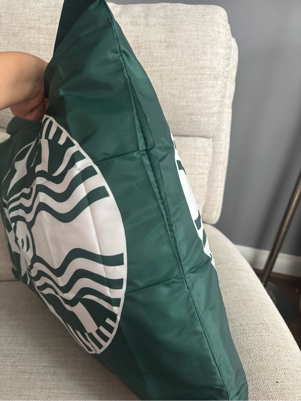 Starbucks Reusable Dark Green Tote Bag with White Siren Logo - Picture 3 of 7
